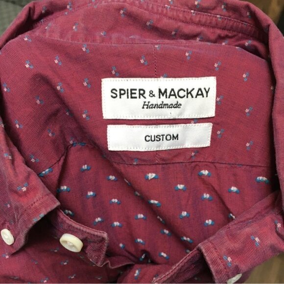 Spier & Mackay Burgundy Speckled Long Sleeve Button Down Shirt - Picture 5 of 6